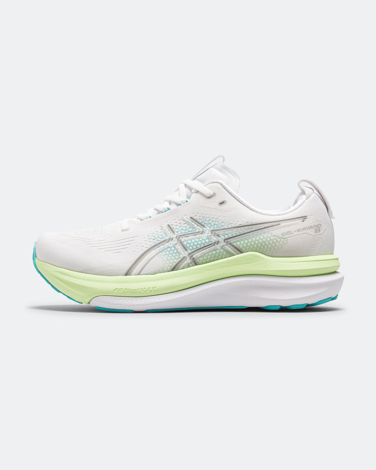 Mens GEL-Kayano 33 - White/Energy Aqua