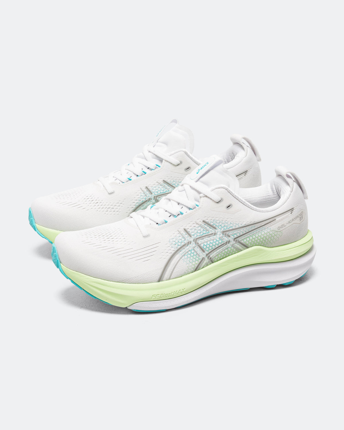 Mens GEL-Kayano 33 - White/Energy Aqua