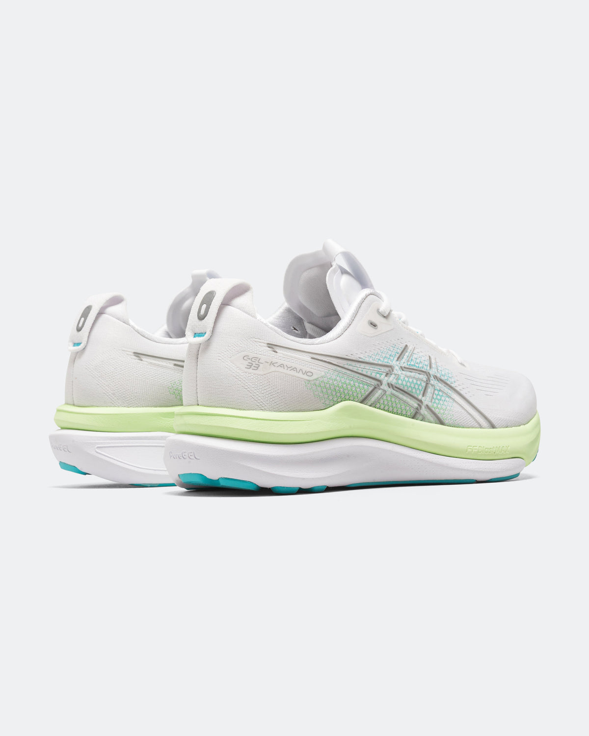 Mens GEL-Kayano 33 - White/Energy Aqua